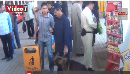 بالفيديو...قوات الأمن تستعين بالكلاب البوليسية لتأمين محطة مصر