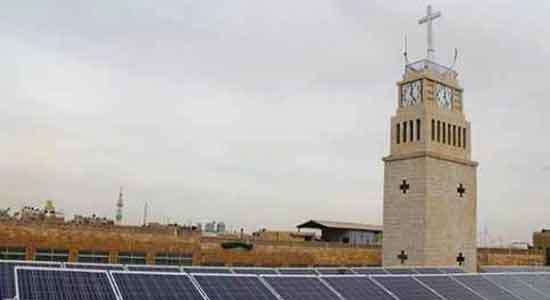 أول كنيسة بالشرق الأوسط تقوم بإستغلال الطاقة الشمسية