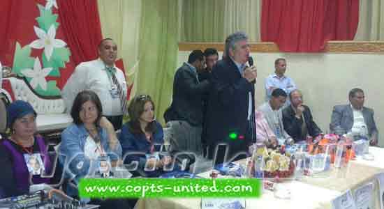 نجل عبد الناصر في مؤتمر لدعم السيسي ببتي سويف