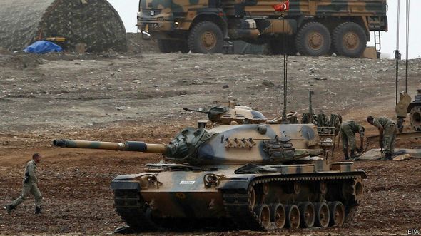 القوات البرية التركية ستدخل سوريا إذا تمت الموافقة على التحرك ضد قوات الحكومة. 
