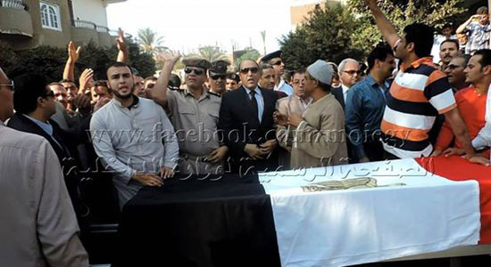 جنازة عسكرية لشهيد قطار منوف بحضور قيادات أمنية