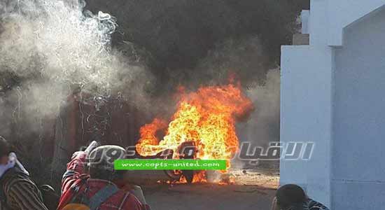 طلاب الإخوان يشعلون النيران بغرفة الأمن الإداري بجامعة الأزهر
