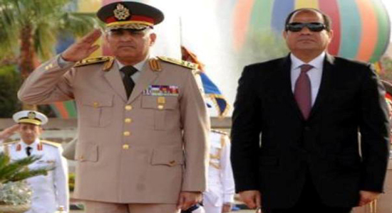 الرئيس عبدالفتاح السيسي والفريق أول صدقي صبحي، وزير الدفاع