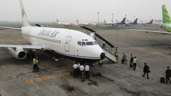 الطائرة المفقودة تابعة لخطوط تريغانا الجوية الإندونيسية. 