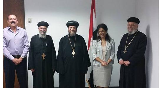  السفيرة المصرية بلوس أنجلوس تستقبل وفد الكنيسة القبطية 