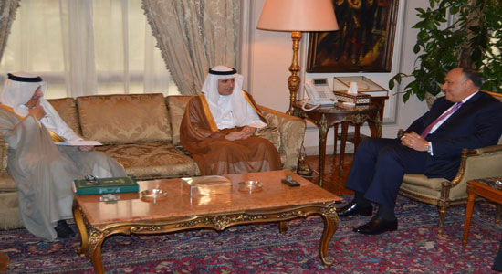 وزير الخارجية يبحث مع نظيره السعودي أفاق التعاون الثنائي والأوضاع الإقليمية