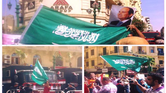 في ذكرى تحرير سيناء.. علم السعودية يرفرف على أحد ميادين القاهرة وسط غضب شعبي من مؤيدي السيسي (صور)