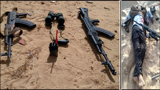 بالصور.. العسكري: القوات المسلحة أحبطت عملية إرهابية في شمال سيناء