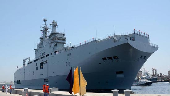 بالصور.. القوات البحرية تحتفل بوصول الميسترال إلى ميناء الإسكندرية