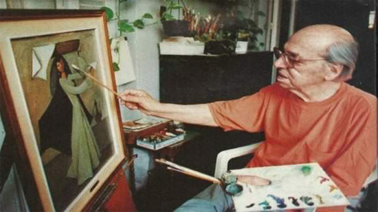 حسين بيكار يرسم