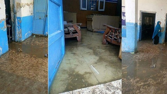 غرق مدرسة «العسيرات الإعدادية» بعد انسداد ترعة في قنا (صور)