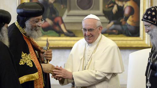 بطريرك الإسكندرية لـ بابا الفاتيكان: عشنا مع بعض في مصر بمحبة