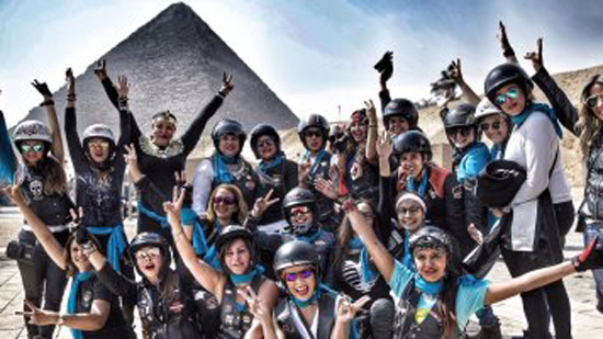بنات مصر يحصدن المركز الأول فى اليوم العالمى لقائدات الدراجات البخارية