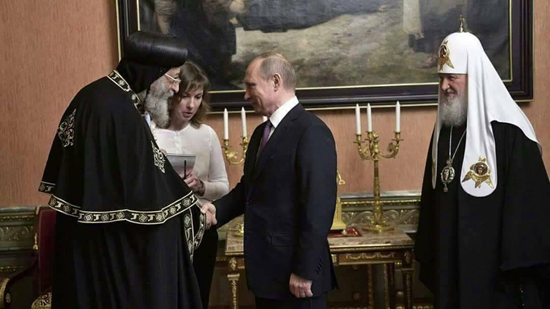 بالصور.. الرئيس الروسي يستقبل البابا تواضروس الثاني