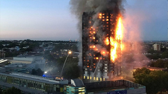  بريطانيا: مقتل 58 شخص على الأقل في حريق برج لندن