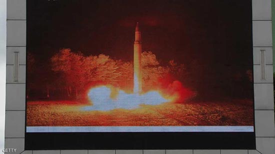 تجربة إطلاق صاروخ باليستي كوري شمالي في 29 يوليو 2017.