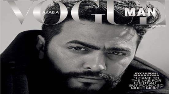 تامر حسنى أول عربى يتصدر غلاف مجلة 