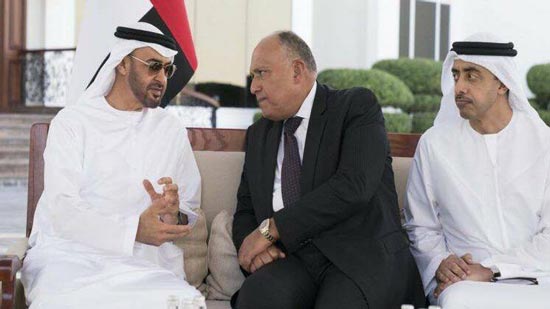 وزير الخارجية مع ولي عهد أبو ظبي