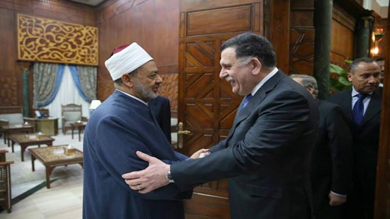 الطيب خلال لقائه فايز السراج: دعم ليبيا واجب ديني وقومي على الأزهر