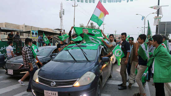 أنصار الاتحاد الوطني الكردستاني في كركوك بعيد الانتخابات