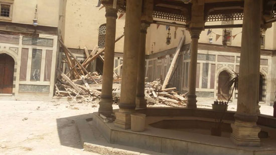 مسجد صرغتمش الأثري بعد سقوط حوامل