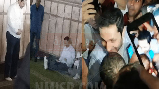 علاء مبارك مبارك يصلي الفجر بمسجد الحسين وسط تواجد أمني والمصلون يتهافتون على التصوير معه