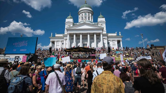 مظاهرات فى فنلندا ضد زيارة ترامب (صور)