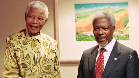 كوفي أنان مع نيلسون مانديلا - أرشيفية