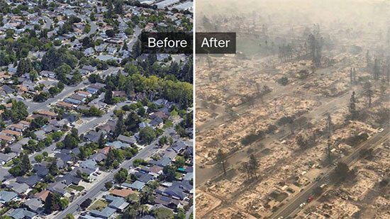 بالفيديو.. مشاهد مرعبة من كاليفورنيا بعد الحريق المدمر