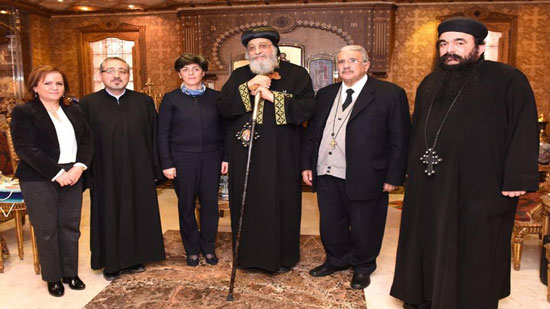 بالصور.. البابا يستقبل أمين عام مجلس كنائس الشرق الأوسط