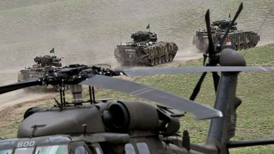 عربات مقاتلة مدرعة تابعة للجيش الألماني خلال مراسم اختتام التدريبات العسكرية بقيادة حلف شمال الأطلسي، تبليسي، جورجيا 15 أغسطس، 2018