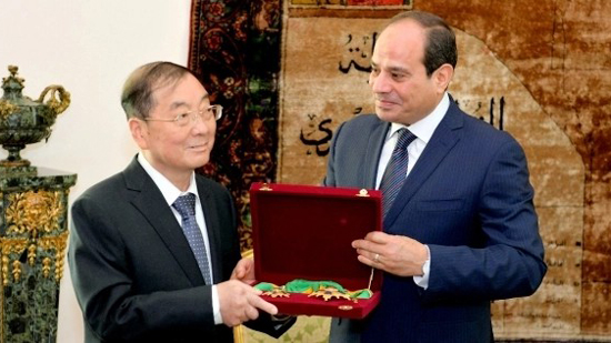السيسي يستقبل سفير الصين في نهاية فترة عمله بالقاهرة