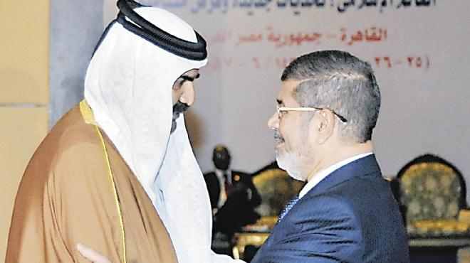 مرسى وأمير قطر لقاء حميمى