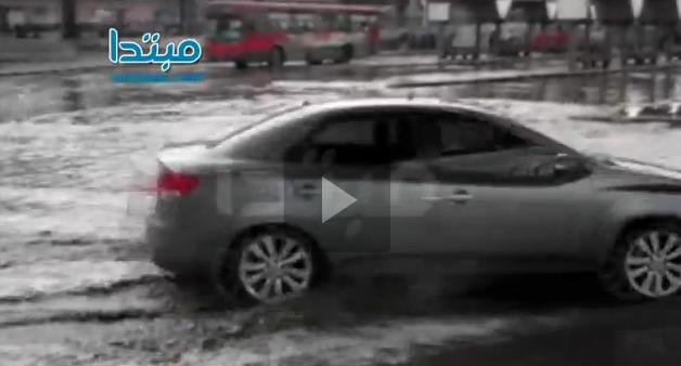 شاهد بالفيديو..أثر الأمطار في شوارع القاهرة بع موجة الطقس السئ