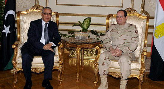 السيسى لرئيس الحكومة الليبية: لن نتساهل مع من يستهدف ليبيا