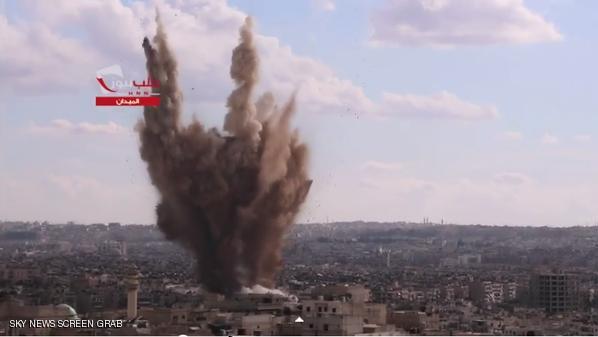 التفجير الذي استهدف مقر المداهمة في حلب 