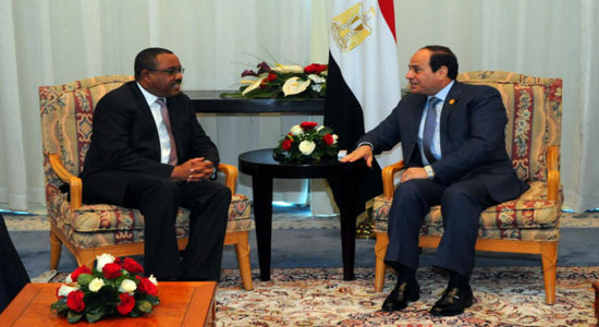 الرئيس عبد الفتاح السيسي مع رئيس وزراء إثيوبيا هيلا مريام ديسالين