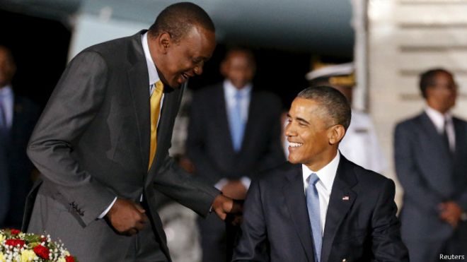  يلتقي أوباما في وقت لاحق السبت كينياتا لبحث قضايا الأمن الإقليمي. 