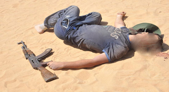  العسكري ينشر صور قتلى الإرهابيين في عملية حق الشهيد بصحراء سيناء