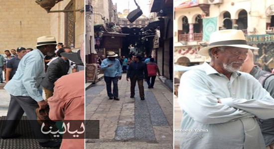 صور مورجان فريمان في زيارة إلى شارع المعز في القاهرة
