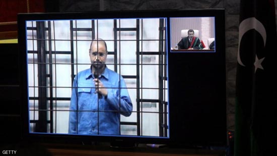 سيف الإسلامي القذافي خلال إحدى جلسات محاكمته في الزنتان - أرشيف.