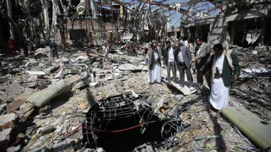 التحالف بقيادة السعودية قصف مجلس العزاء في صنعاء بناء على 