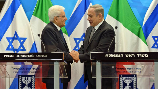 نتنياهو يشكو للرئيس الإيطالي رفض أبو مازن قيام الدولة الإسرائيلية 