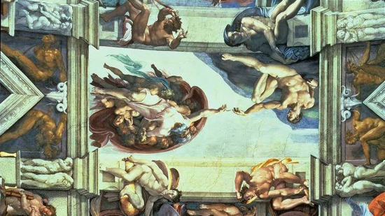 مايكل انجلو يبدأ رسم سقف كنيسة سيستين فى الفاتيكان