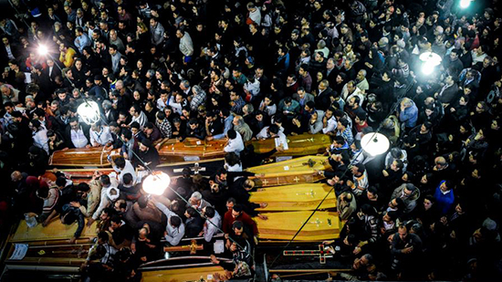 جنازة شهداء كنيسة مار جرجس بطنطا 