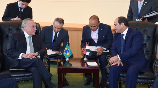  الرئيس عبد الفتاح السيسي اليوم مع رئيس البرازيل ميشال تامر