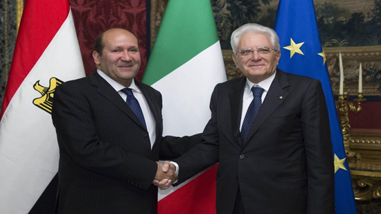 الرئيسي الإيطالي يستقبل السفير هشام بدر