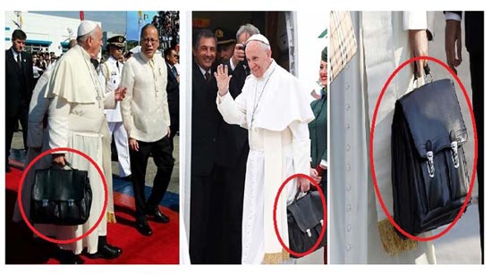  بالصور.. تعرف على سر الحقيبة السوداء التي يحملها بابا الفاتيكان في كل مكان