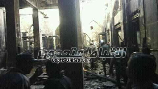  حريق داخل كنيسة بقرية الناصرية