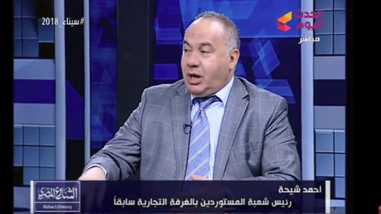 صورة من الفيديو أحمد شيحة، رئيس شعبة المستوردين بالغرفة التجارية